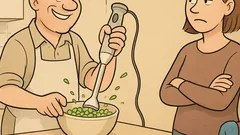 Witz: Ein Mann steht in der Küche